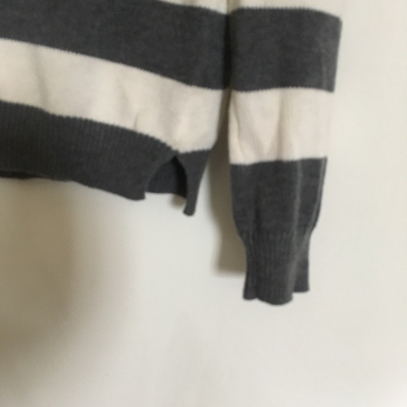Theory | Gray And White Stripe Gesica Sweater - Picture 5 of 8